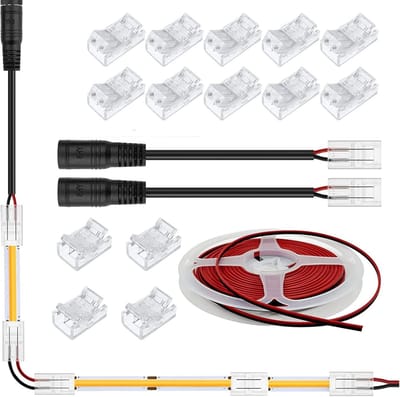 LED Strip Connector Kit voor 8mm SMD 3528 2835, 2 Pin Verbinding zonder Solderen, Eenvoudige Installatie en Duurzame Kwaliteit