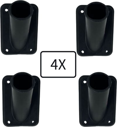 Synx Tools Vlaggenstokhouder set van 4 Zwart Kunststof - vlaggenstokhouder - vlaggenstok - nederlandse vlag - vlaggen - vlaggenmast