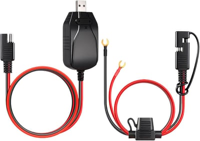 Motorfiets Acculader - Druppellader Onderhoudslader - Accu Onderhoud - Intelligente Stroomvoorziening - 12V - Zwart
