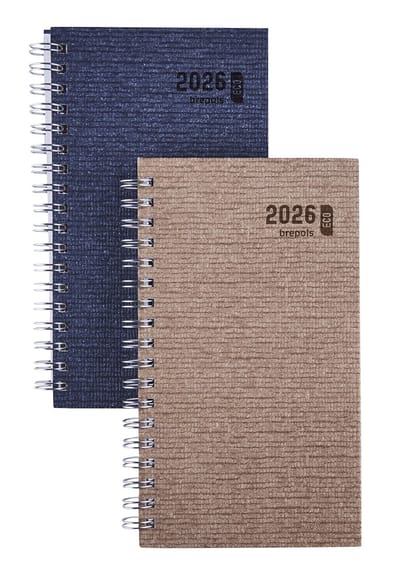 Brepols agenda 2026 - ECORAMA [0.780] - KAZAR - Zakagenda - 1 week op 2 pagina's - Weekoverzicht - Wire-O - Bruin - 8.9 x 16 cm