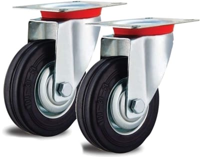 Zwenkwielen Set - Transportwielen Plaat - Materiaal Transport - Dubbele Kogellagers - 160 mm 135 kg - Zwart