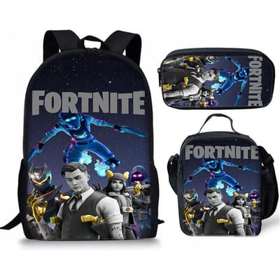 3 stuks Fortnite Activiteitenrugzak Anime Cartoon Schooltas Grote Capaciteit Student Schooltassen Etui Schattig En Charmant Lunchtas Verjaardagscadeau 3pcs