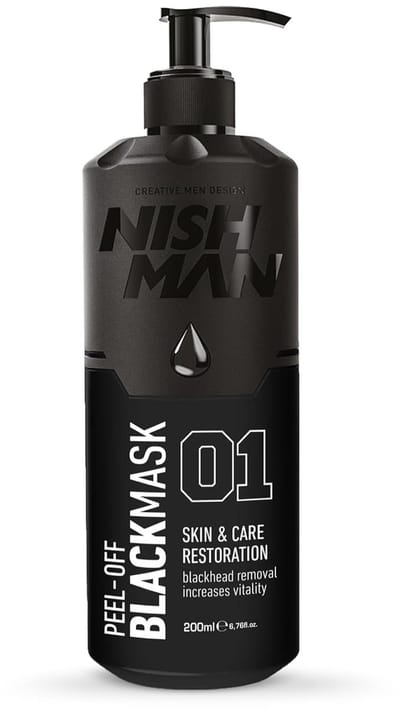 Nishman Black Peel-Off Gezichtsmasker 200 ml - Diepe Reiniging - voor Mannen