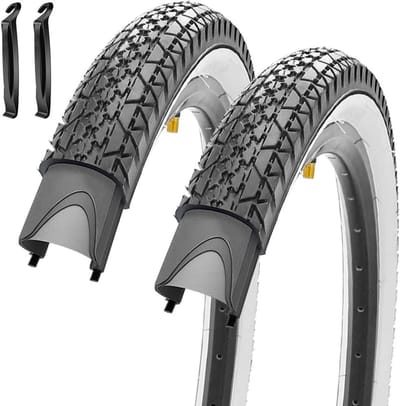 Fietsbanden - Reservebanden Strandbanden - Fietsen Onderhoud - Opvouwbaar Clincher Type - 26 x 2.1 inch - Wit Zwart