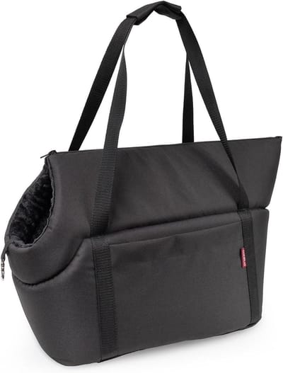Hondentas, puppytas - zwart zwart/minky, S tot 5 kg - draagtas voor kleine en middelgrote honden, puppy's, kat