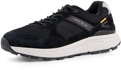 camel active Sneaker van nubuck en textielmix met comfortabele zool - Maat menswear-42 - Zwart