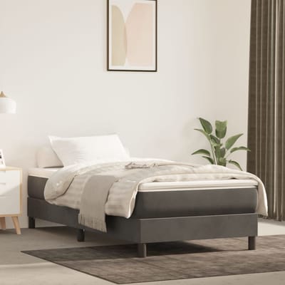vidaXL - Pocketveringmatras - medium - 80x200x20 - cm - fluweel - donkergrijs