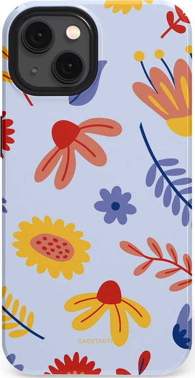 Casetastic hoesje geschikt voor Apple iPhone 13 - MagSafe - Dubbellaagse bescherming - Bloemenval - Fashion Case - Lavendel Goud Terracotta