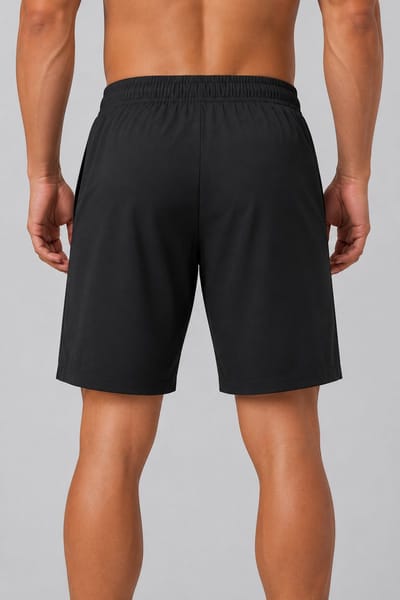 SparkNine Swift heren sport broek - met ritszakken - L - zwart - fitness short - ademend - trainingsshort - elastische band met koord - sneldrogend