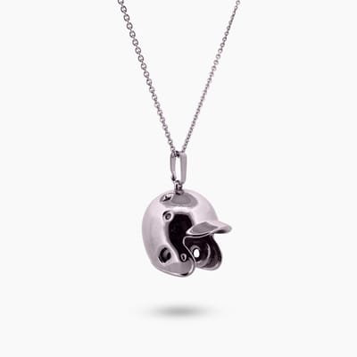 Pinchme Charms - Honkbalhelm bedel – Voor slagmensen, sportfanaten & teamspelers - Echt zilver - Handgemaakt in Nederland - Luxe cadeauverpakking - Ketting Sieraden
