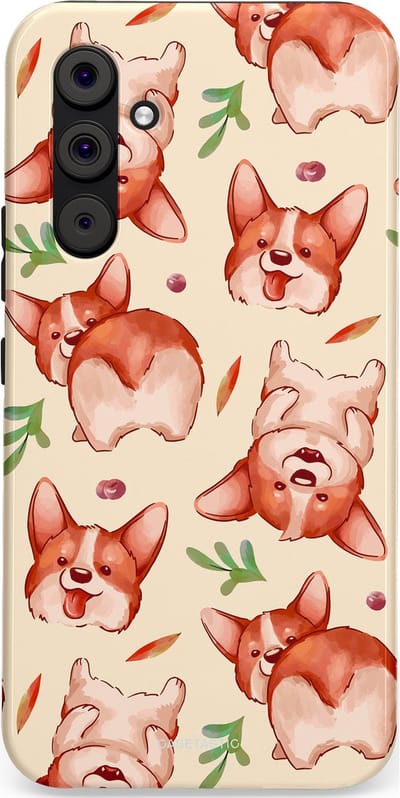 Casetastic Hoesje Geschikt voor Samsung A54 (5G) - Stijlvolle Beschermende Duo-layer Case - Corgipootjes