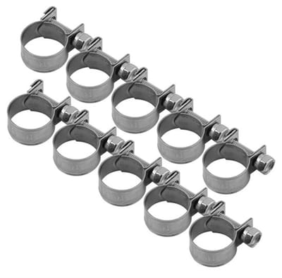 Allecto - Slangklemmen Set van 10 - Rvs Mini Klemmen - Brandstofslang