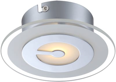 Plafondlamp LED plafondlamp ronde ganglamp chroom keukenlamp, gedeeltelijk gesatineerd glas, 5W 400lm warm wit, DxH 16x5,2 cm