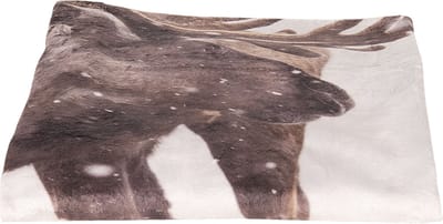 Clayre & Eef Plaid 130*170 cm Bruin Polyester Rendier Rechthoek Deken Kleed Dekentje