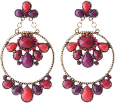 Behave - Grote Statement Oorbellen - Rode Boho Chic Oorbellen