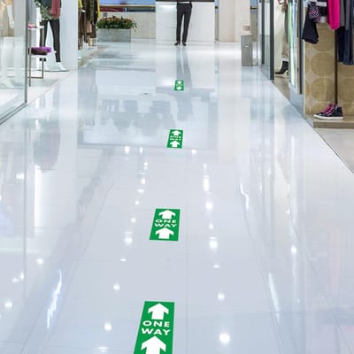 5 Stuks Pijl Vloerstickers Premium Pvc Waterdicht Duurzaam Epidemie Preventie Sociale Afstand Veiligheidsstickers Voor Magazijn gray
