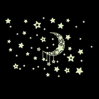 104x Glow in the dark stickers - Sterren en maan - Plafond stickers - Sterrenhemel - Muurstickers - Lichtgevende stickers - Kinderkamer versieren - Decoratie - Lichtgevend - Star and moon - Jonyx