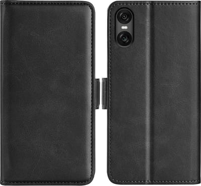 MobyDefend Hoesje - Geschikt voor Sony Xperia 10 VI - Luxe Wallet Book Case (Sluiting Zijkant) - Zwart