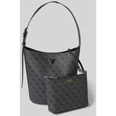 GUESS schoudertas accessoiretas Meridian II Bucket Bag Coal Logo donkergrijs