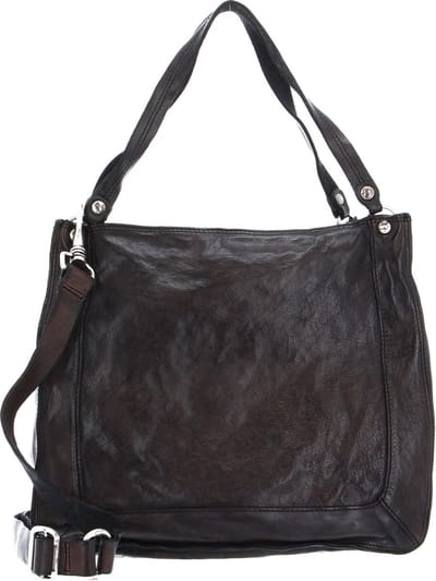 CAMPOMAGGI Leren Shopper Schoudertas Shopping Bag Grigio Antraciet
