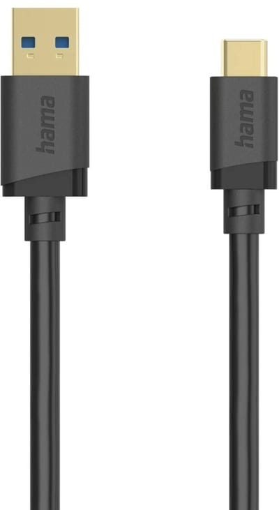 Hama 00202006 USB-kabel USB 3.2 Gen1 USB-A stekker, USB-C stekker 1.5 m Zwart Vergulde steekcontacten
