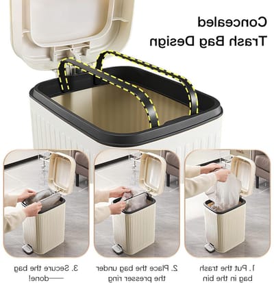 Compacte Afvalemmer met Deksel, 8 Liter, Geurvrije Prullenbak voor Keuken en Badkamer, Ideaal voor Kantoor en Slaapkamer
