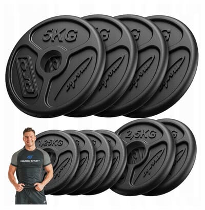 Marbo Sport - Olympische halterschijven set - Olympic Weight Plates - 30 kg - Gietijzer - Voor halterstang en krachttraining
