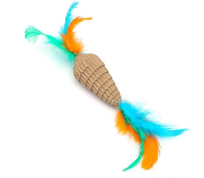 Nobleza Kattenspeeltje Wortel - Karton met Veren - Kattenspeelgoed voor Katten & Kittens - 20 cm