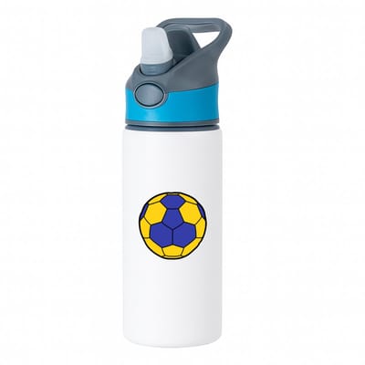 Hacebo® - Korfballer waterfles met rietje blauw - Korfbal - Korfballers - Balsport - sporten - hooper - water fles - 650ML