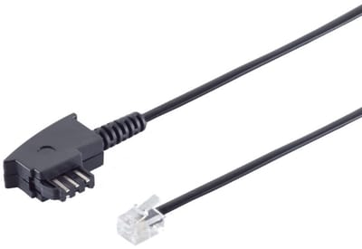 TAE-F - RJ11 telecom kabel | internationaal (nieuw) | zwart | 15 meter