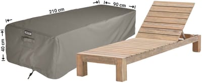Raffles Covers Beschermhoes ligbed - 210 x 90 H: 40 cm - RSUN21090 - Waterdicht - Ademend - UV-bestendig - Elastisch rijgkoord - Beschermhoes tuinmeubelen