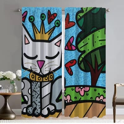 Britto Verduisteringsgordijn voor Kamer 2 Panelen Home Interieur Gordijnen Tule voor Slaapkamer Halloween Decoratie Scheidingsschaduwen Woonkamer W50xH70cmx2pcs-CL white