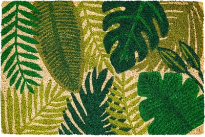Hamat deurmatten Ruco Print Green Leaves - 40 x 60 cm - Kokosvezel