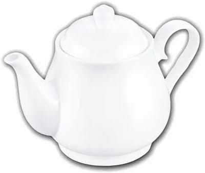 Wilmax - Olivia Porseleinen Theepot - Porselein met Geïntegreerd Filter – 850 ml – Elegante Witte Theepot – Vaatwasserbestendig Servies – Perfect Cadeau voor Theeliefhebbers – 1 stuk