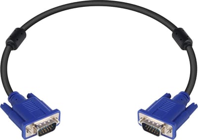 DrPhone HNV5 VGA-naar-VGA-kabel - HD15 mannelijk naar mannelijk met dubbele magnetische ring – 1080P - 3M - Zwart/Blauw
