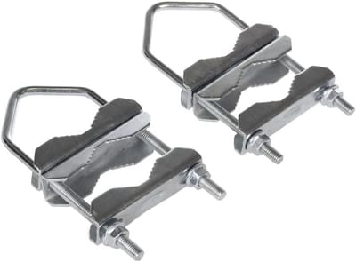 2x Dubbele Satellietschotel Klem - Mastbevestiging 70x130mm Verzinkt Staal