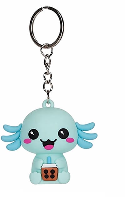 Kawaii Kuties 3D Axolotl Sleutelhanger – Mint Boba Tea – Snaxolotyl Series – Aesthetic Cute Axolotl Keychain 6 cm – Cadeau