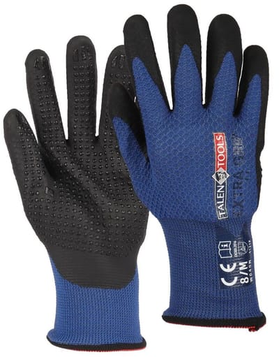 Talen Tools - Werkhandschoenen - Extra grip - Gerecycled - Maat S - Blauw