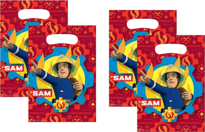 Amscan - Brandweerman Sam - Uitdeelzakjes - Traktatiezakjes - Plastic - 16 Stuks.