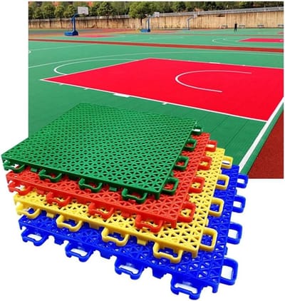 Sportvloer Tegels - Modulaire Vloer - Buiten Sporten - Antislip & Slijtvast - 25 cm - Grijs Groen