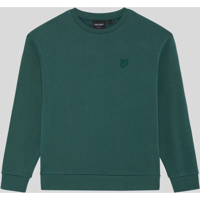 Lyle & Scott Drop Shoulder Crew Boys Truien & Vesten Jongens - Sweater - Hoodie - Vest- Donkergroen - Maat 128/134