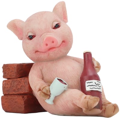 Dailygoods- Varken Beeldje Miniatuur - Realistisch Standbeeld - Decoratie voor Thuis - Hars - Tuinfeest - Micro Landschap
