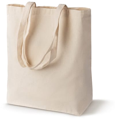 Ecru katoenen tas 42x8x36cm met lange mouwen, stadstas