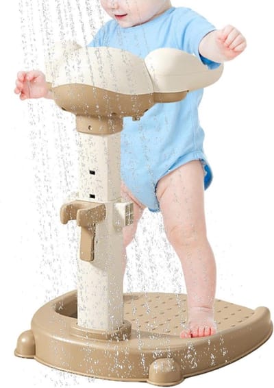 Douchehouder voor Kinderen - Badsteun Kinderen - Veilig Baden - Antislip Stabiel Frame - Verstelbaar 50-56 cm - Wit