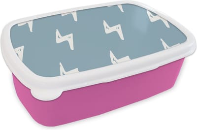 Broodtrommel Roze - Lunchbox - Brooddoos - Jongens - Patronen - Kinderen - Bliksem - 18x12x6 cm - Kinderen - Meisje