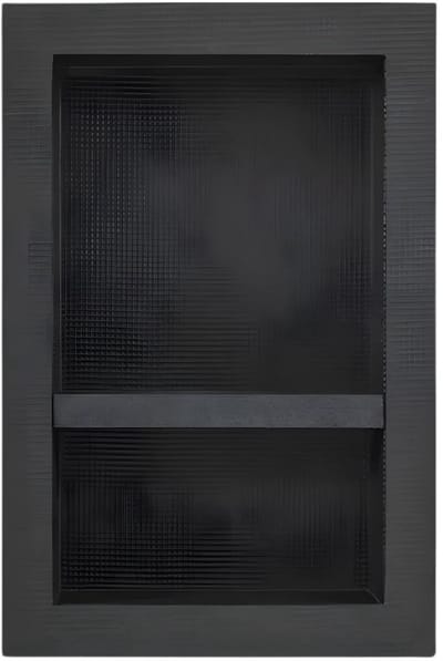 Douchenis 41 × 107 cm Zwart - Wandnis, Inbouwnissen- Voor Badkamer & Douche en 2 vakken - Voor Badkamer en Douche