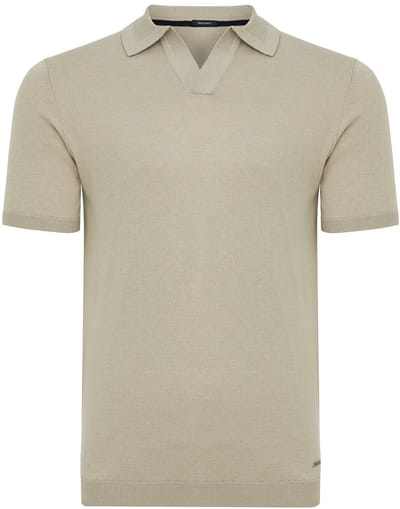 Tresanti Knitted V-Neck Polo Ginoberto Beige (TRKWKA138 - 101)