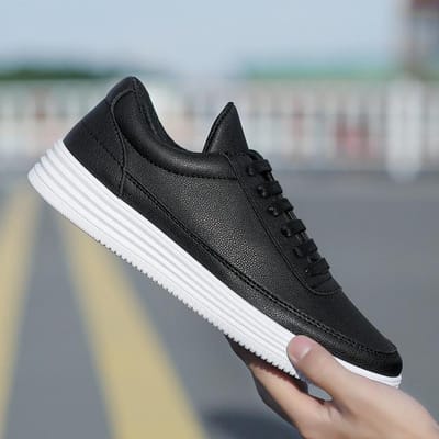 Printemps et été nouvelles baskets chaussures décontractées respirantes et confortables mode blanc noir chaussures pour hommes tailles 39-44 baskets 42 noir