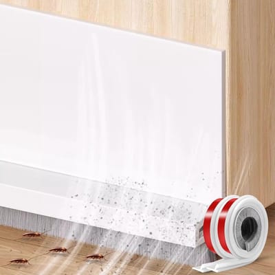 2 stuks 100 cm deurborstelafdichting, borstelafdichting, zelfklevende deurafdichting, borstel, deurbezem met afdichtingstape, deurafdichting onder, voor insectenbestendig, koudebestendig, stofdicht