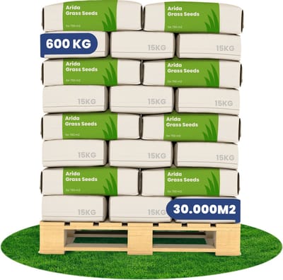 Droogtebestendig Graszaad Voor Gazons - Arida - 40x = 600 Kg Voor 30.000 M2 - Hitte- En Droogtebestendige Grasmat Met Diepe Wortels - Groen En Sterk Gras, Ideaal Voor Zandgronden En Sportvelden - Organifer